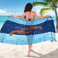 Turks and Caicos Islands Sarong with Red Crab and Ocean Wave Coral Reef Design - Wonder Print Shop