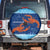 Turks and Caicos Islands Spare Tire Cover with Red Crab and Ocean Wave Coral Reef Design - Wonder Print Shop