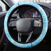 Turks and Caicos Islands Steering Wheel Cover with Red Crab and Ocean Wave Coral Reef Design - Wonder Print Shop