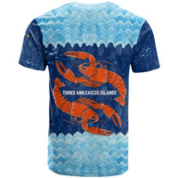 Turks and Caicos Islands T Shirt with Red Crab and Ocean Wave Coral Reef Design - Wonder Print Shop