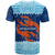 Turks and Caicos Islands T Shirt with Red Crab and Ocean Wave Coral Reef Design - Wonder Print Shop