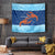 Turks and Caicos Islands Tapestry with Red Crab and Ocean Wave Coral Reef Design - Wonder Print Shop