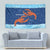 Turks and Caicos Islands Tapestry with Red Crab and Ocean Wave Coral Reef Design - Wonder Print Shop