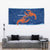 Turks and Caicos Islands Tapestry with Red Crab and Ocean Wave Coral Reef Design - Wonder Print Shop