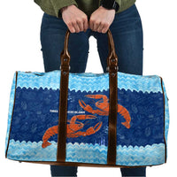 Turks and Caicos Islands Travel Bag with Red Crab and Ocean Wave Coral Reef Design - Wonder Print Shop