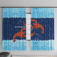Turks and Caicos Islands Window Curtain with Red Crab and Ocean Wave Coral Reef Design - Wonder Print Shop