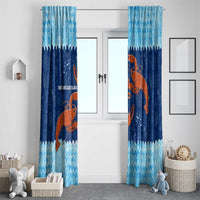 Turks and Caicos Islands Window Curtain with Red Crab and Ocean Wave Coral Reef Design - Wonder Print Shop