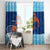 Turks and Caicos Islands Window Curtain with Red Crab and Ocean Wave Coral Reef Design - Wonder Print Shop