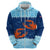 Turks and Caicos Islands Zip Hoodie with Red Crab and Ocean Wave Coral Reef Design - Wonder Print Shop