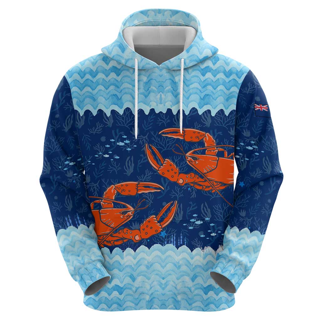 Turks and Caicos Islands Zip Hoodie with Red Crab and Ocean Wave Coral Reef Design - Wonder Print Shop