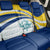 Turks and Caicos Islands Back Car Seat Cover with Sea Shell Graphic and Yellow Blue Wave Design - Wonder Print Shop
