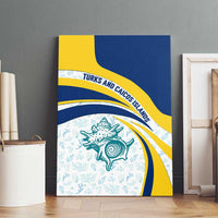 Turks and Caicos Islands Canvas Wall Art with Sea Shell Graphic and Yellow Blue Wave Design - Wonder Print Shop