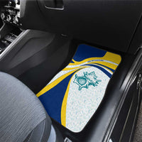 Turks and Caicos Islands Car Mats with Sea Shell Graphic and Yellow Blue Wave Design - Wonder Print Shop