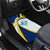 Turks and Caicos Islands Car Mats with Sea Shell Graphic and Yellow Blue Wave Design - Wonder Print Shop
