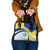 Turks and Caicos Islands Shoulder Handbag with Sea Shell Graphic and Yellow Blue Wave Design - Wonder Print Shop