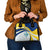 Turks and Caicos Islands Shoulder Handbag with Sea Shell Graphic and Yellow Blue Wave Design - Wonder Print Shop