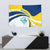 Turks and Caicos Islands Tapestry with Sea Shell Graphic and Yellow Blue Wave Design - Wonder Print Shop