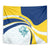 Turks and Caicos Islands Tapestry with Sea Shell Graphic and Yellow Blue Wave Design - Wonder Print Shop