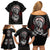 Viking Shieldmaiden Family Matching Off Shoulder Short Dress and Hawaiian Shirt with Viking Compass Vegvisir - Wonder Print Shop