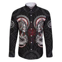Viking Shieldmaiden Family Matching Puletasi Dress and Hawaiian Shirt with Viking Compass Vegvisir - Wonder Print Shop