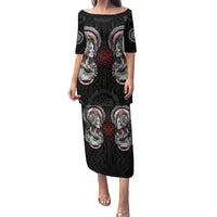 Viking Shieldmaiden Family Matching Puletasi Dress and Hawaiian Shirt with Viking Compass Vegvisir - Wonder Print Shop