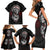 Viking Shieldmaiden Family Matching Short Sleeve Bodycon Dress and Hawaiian Shirt with Viking Compass Vegvisir - Wonder Print Shop