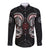 Viking Shieldmaiden Long Sleeve Button Shirt with Viking Compass Vegvisir - Wonder Print Shop