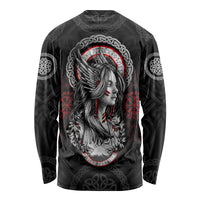 Viking Shieldmaiden Long Sleeve Shirt with Viking Compass Vegvisir - Wonder Print Shop