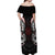 Viking Shieldmaiden Off Shoulder Maxi Dress with Viking Compass Vegvisir - Wonder Print Shop