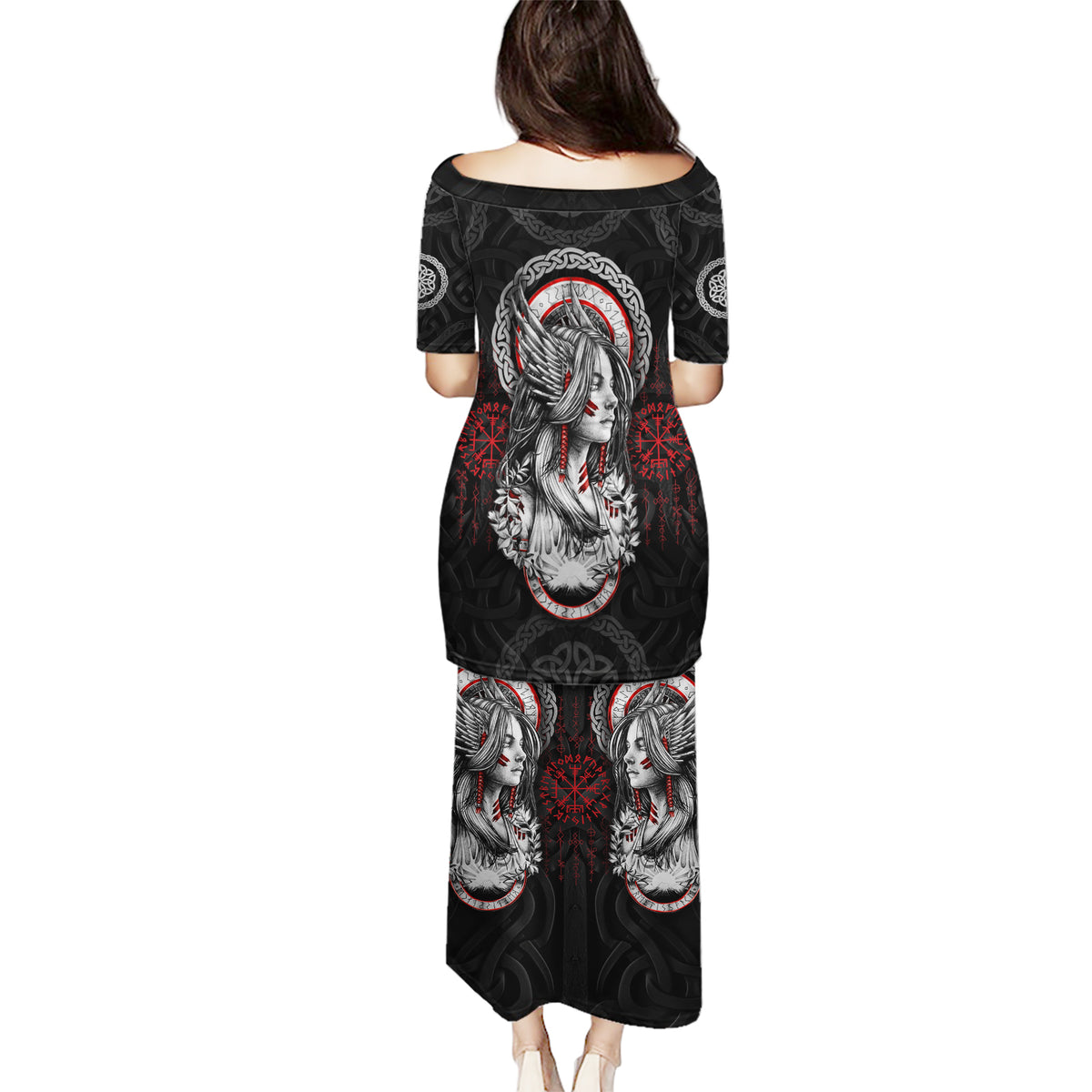 Viking Shieldmaiden Puletasi with Viking Compass Vegvisir - Wonder Print Shop