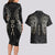 Viking Navigator Couples Matching Long Sleeve Bodycon Dress and Hawaiian Shirt Odin's Wisdom in Symbols - Wonder Print Shop