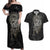 Viking Navigator Couples Matching Off Shoulder Maxi Dress and Hawaiian Shirt Odin's Wisdom in Symbols - Wonder Print Shop