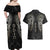 Viking Navigator Couples Matching Off Shoulder Maxi Dress and Hawaiian Shirt Odin's Wisdom in Symbols - Wonder Print Shop