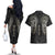 Viking Navigator Couples Matching Off The Shoulder Long Sleeve Dress and Hawaiian Shirt Odin's Wisdom in Symbols - Wonder Print Shop