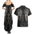 Viking Navigator Couples Matching Summer Maxi Dress and Hawaiian Shirt Odin's Wisdom in Symbols - Wonder Print Shop