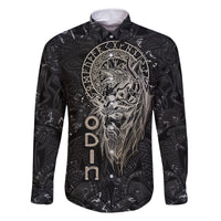 Viking Navigator Family Matching Long Sleeve Bodycon Dress and Hawaiian Shirt Odin's Wisdom in Symbols - Wonder Print Shop