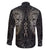 Viking Navigator Family Matching Long Sleeve Bodycon Dress and Hawaiian Shirt Odin's Wisdom in Symbols - Wonder Print Shop