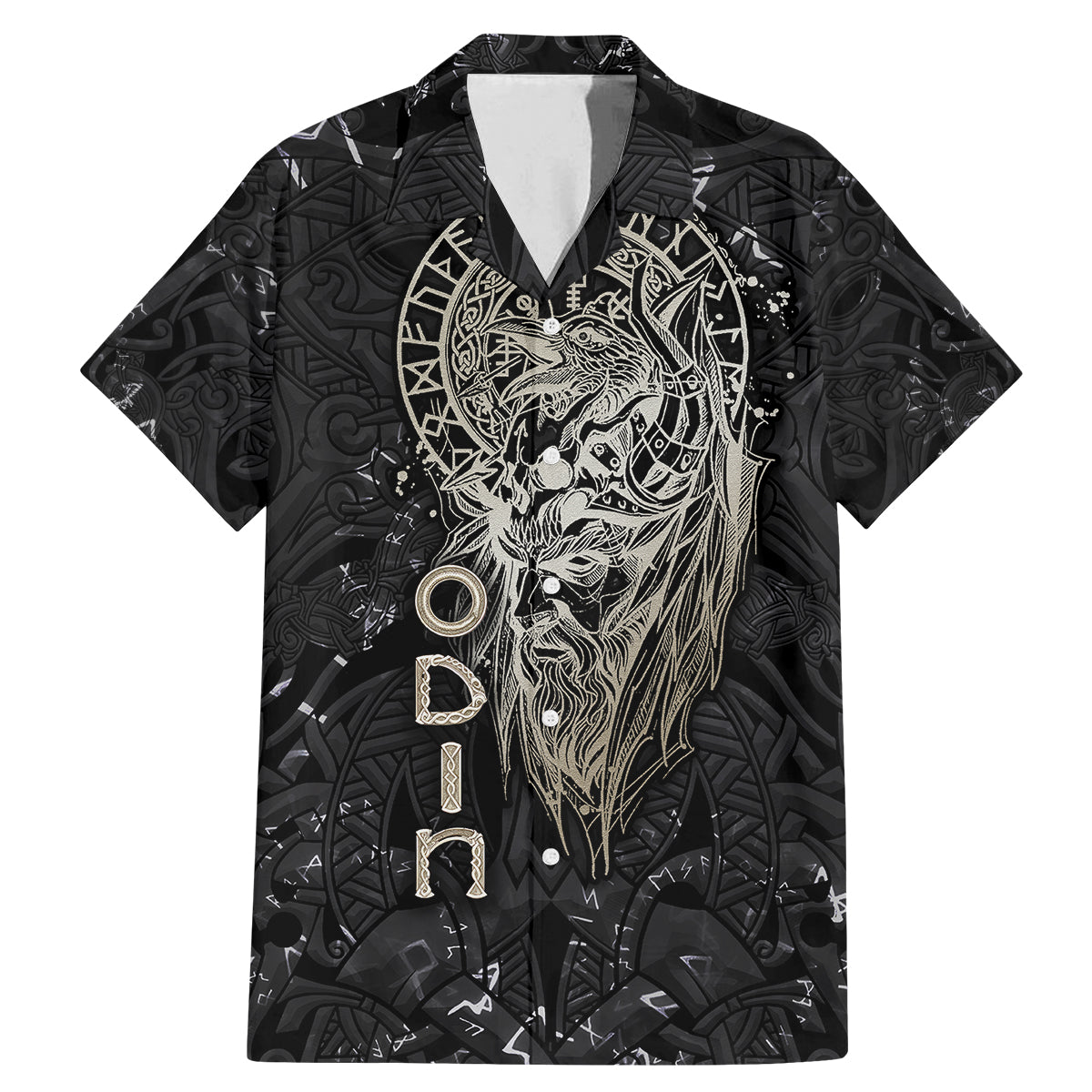 Viking Navigator Family Matching Mermaid Dress and Hawaiian Shirt Odin's Wisdom in Symbols - Wonder Print Shop