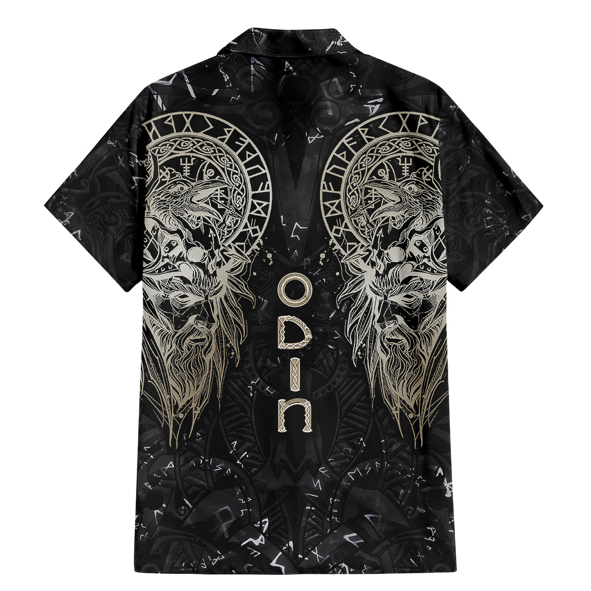 Viking Navigator Family Matching Mermaid Dress and Hawaiian Shirt Odin's Wisdom in Symbols - Wonder Print Shop