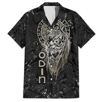 Viking Navigator Family Matching Off Shoulder Long Sleeve Dress and Hawaiian Shirt Odin's Wisdom in Symbols - Wonder Print Shop