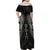 Viking Navigator Family Matching Off Shoulder Maxi Dress and Hawaiian Shirt Odin's Wisdom in Symbols - Wonder Print Shop