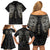 Viking Navigator Family Matching Off Shoulder Short Dress and Hawaiian Shirt Odin's Wisdom in Symbols - Wonder Print Shop