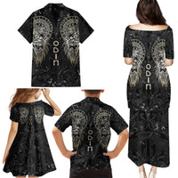 Viking Navigator Family Matching Puletasi Dress and Hawaiian Shirt Odin's Wisdom in Symbols - Wonder Print Shop
