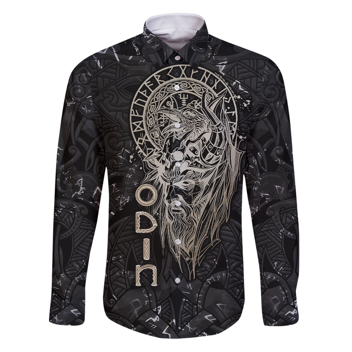 Viking Navigator Family Matching Puletasi Dress and Hawaiian Shirt Odin's Wisdom in Symbols - Wonder Print Shop