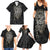 Viking Navigator Family Matching Summer Maxi Dress and Hawaiian Shirt Odin's Wisdom in Symbols - Wonder Print Shop