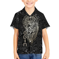 Viking Navigator Family Matching Summer Maxi Dress and Hawaiian Shirt Odin's Wisdom in Symbols - Wonder Print Shop