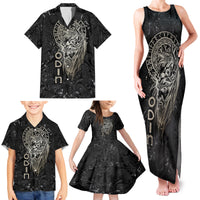 Viking Navigator Family Matching Tank Maxi Dress and Hawaiian Shirt Odin's Wisdom in Symbols - Wonder Print Shop