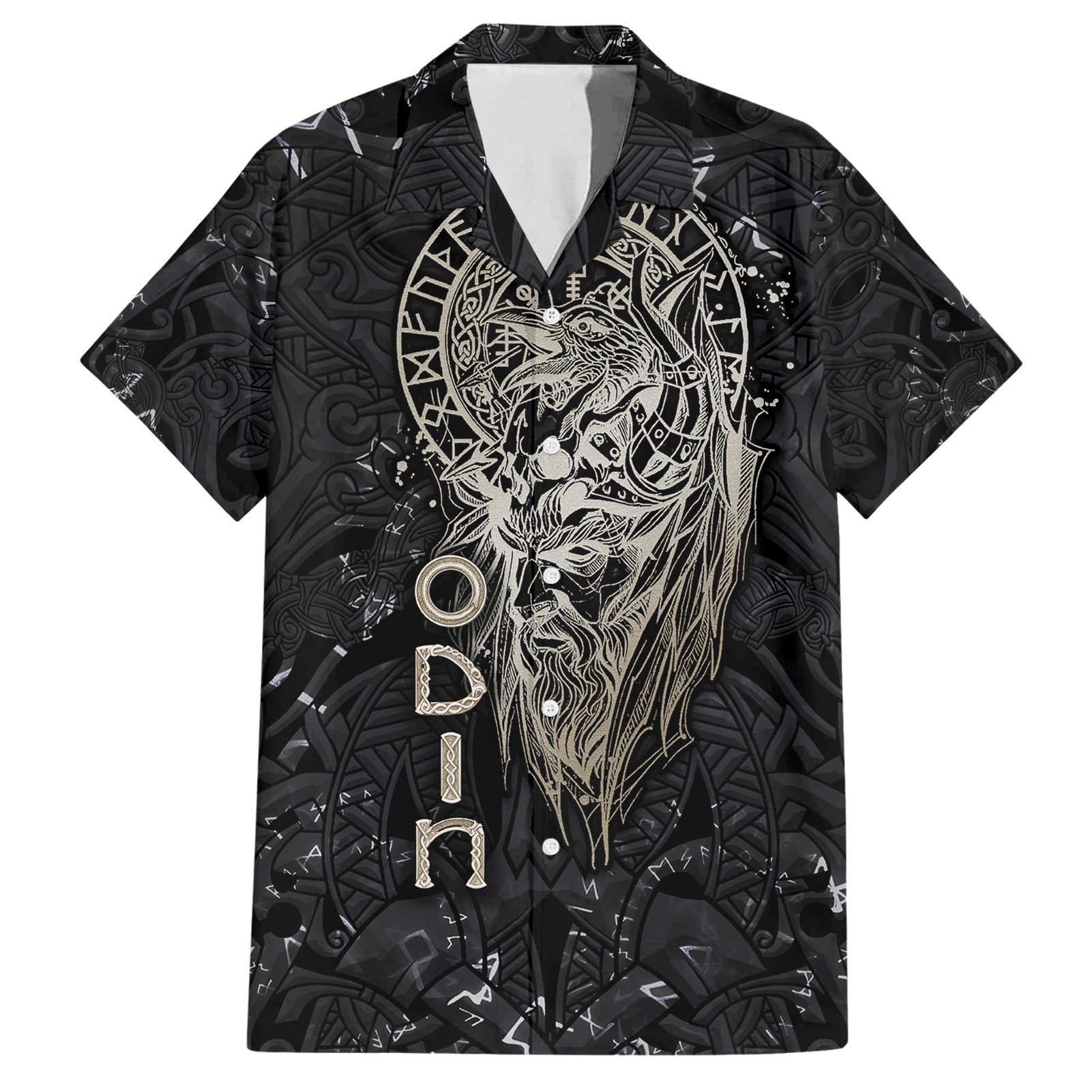 Viking Navigator Hawaiian Shirt Odin's Wisdom in Symbols - Wonder Print Shop