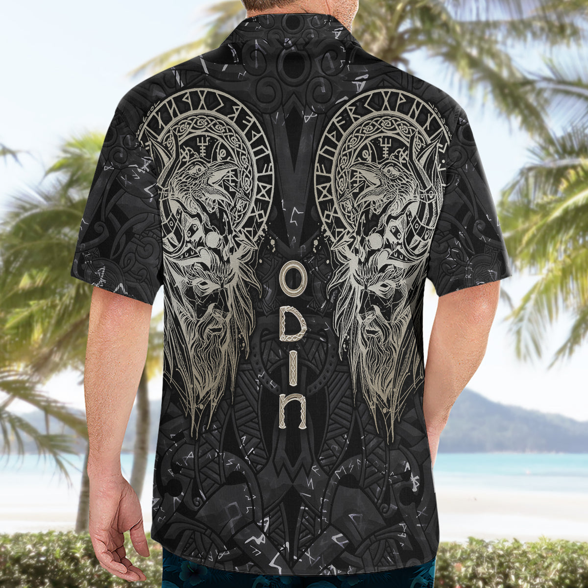 Viking Navigator Hawaiian Shirt Odin's Wisdom in Symbols - Wonder Print Shop