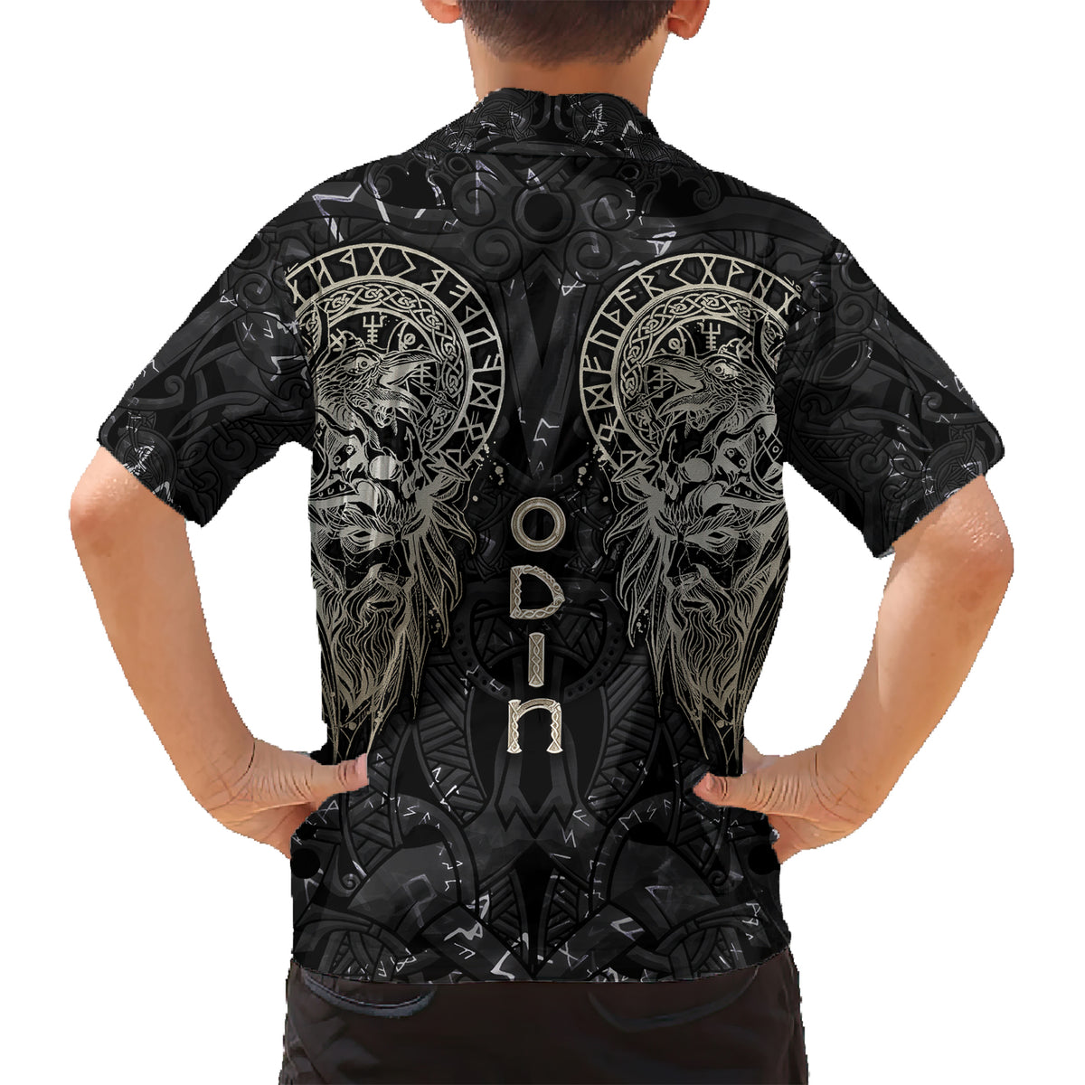 Viking Navigator Hawaiian Shirt Odin's Wisdom in Symbols - Wonder Print Shop